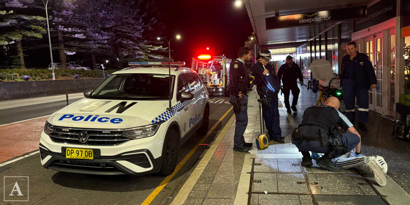 NSW Police respond to man unconscious after an assault at a take away restaurant at Pittwater Road, Dee Why NSW Police respond to man unconscious after an assault at a take away restaurant at Pittwater Road, Dee Why