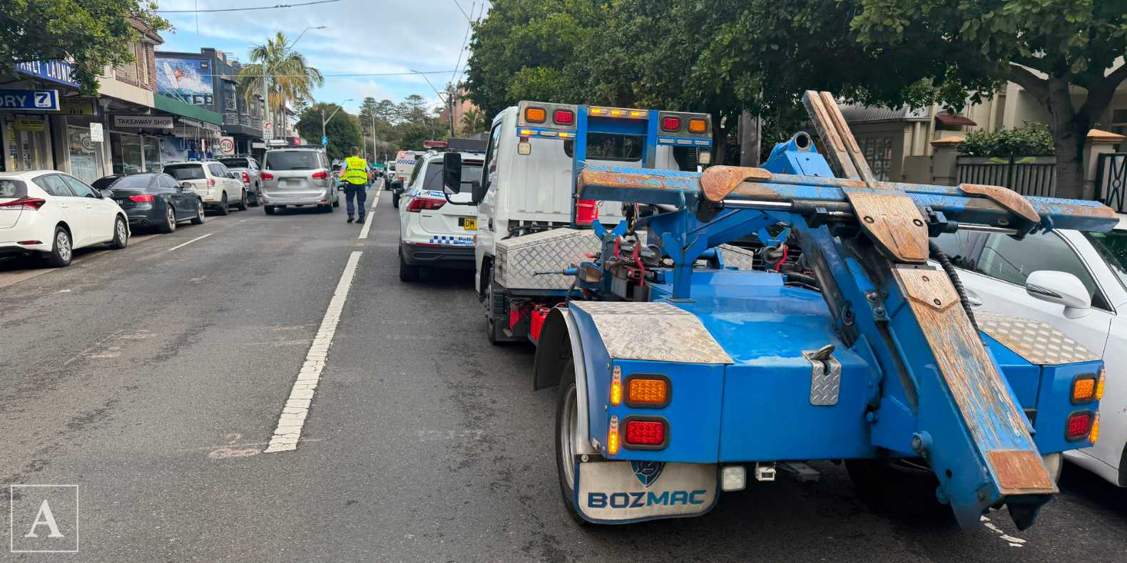 Car crashes into parked cars at Pittwater Road, Manly, near Denison Street Car crashes into parked cars at Pittwater Road, Manly, near Denison Street